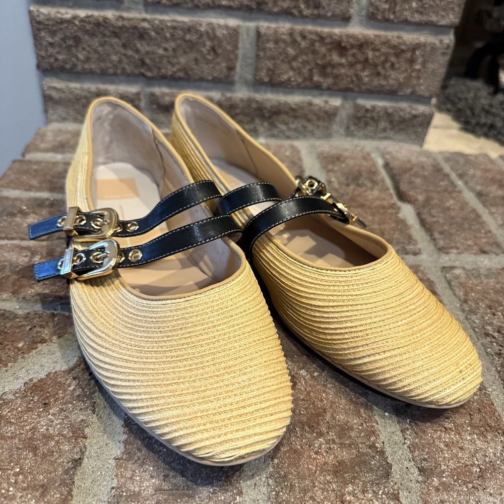 Dolce Vita Baylee Ballet Flats Natural Raffia Womens Size 10